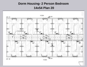 Dorm Housing 2 Person bedroom 14x54 great for employee housing in remote work areas. New Mexico Texas Housing solutions