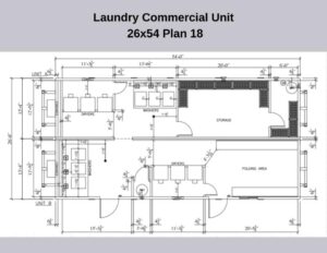 Laundry commercial unit, 26 x54 great for employee housing in remote work areas. New Mexico Texas Housing solutions